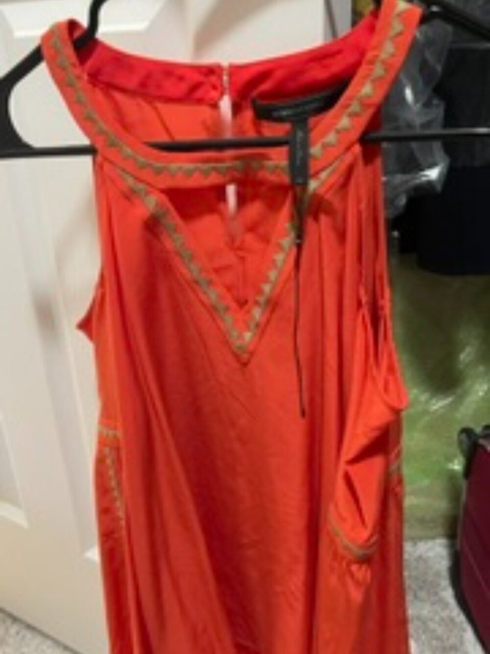 BCBGMaxAzria Red Cold Shoulder Blouse XS